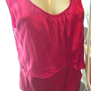 100% Silk Red Talbots Blouse Size 14 NWT